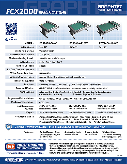 Graphtec FCX2000-spec-sheet